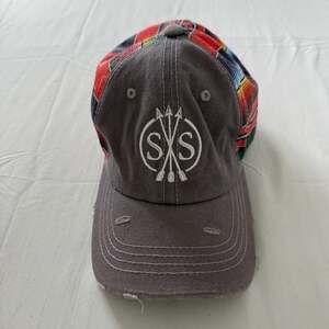 SXS Arrow Logo Distressed Serape Print Baseball Cap